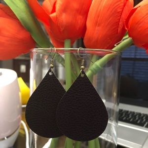 Faux leather earrings. Made to order.
